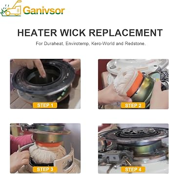Ganivsor 32225 Wick (2/Pack) for Kero World KW-24C DuraHeat DH-2300 Dyna-GLO CV-2300&RMC-95C Envirotemp CV-2300 Keroheat CV-2300, Heater Replacement Wicks, White-2PCS