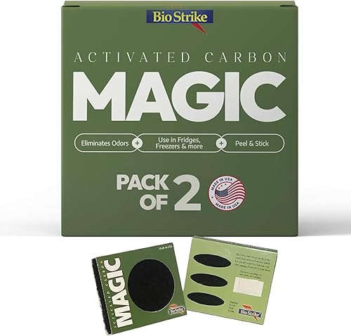 Odor Magic - Desodorizador de nevera de carbón activado, mejor que el bicarbonato de sodio, desodorante de cocina y ambientador para botes de