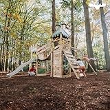 FATMOOSE Spielturm Ritterburg RiverRun Royal mit Schaukel & anthraziter Rutsche, Outdoor Kinder Kletterturm mit Sandkasten Leiter & Spiel-Zubehör für den Garten - 6