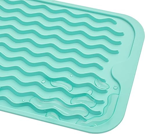 Miniatura 18 de Tapete de silicona para secado de platos para múltiples usos, fácil de limpiar, ecológico, resistente al calor, tapete de silicona para encimera