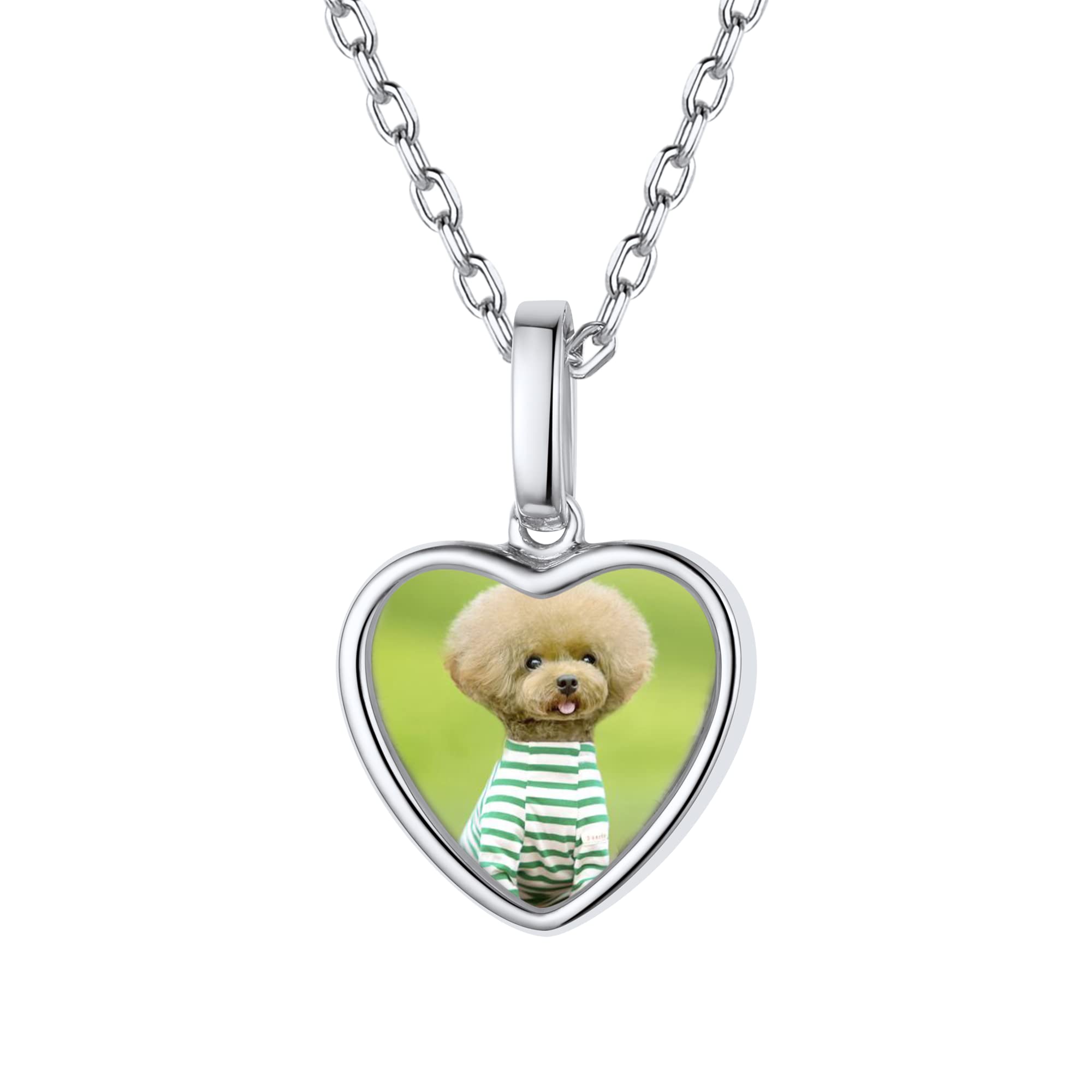 PROSILVER Ciondolo Cuore Portafoto Incisione in Argento 925 Personalizzabile con Confezione Regalo