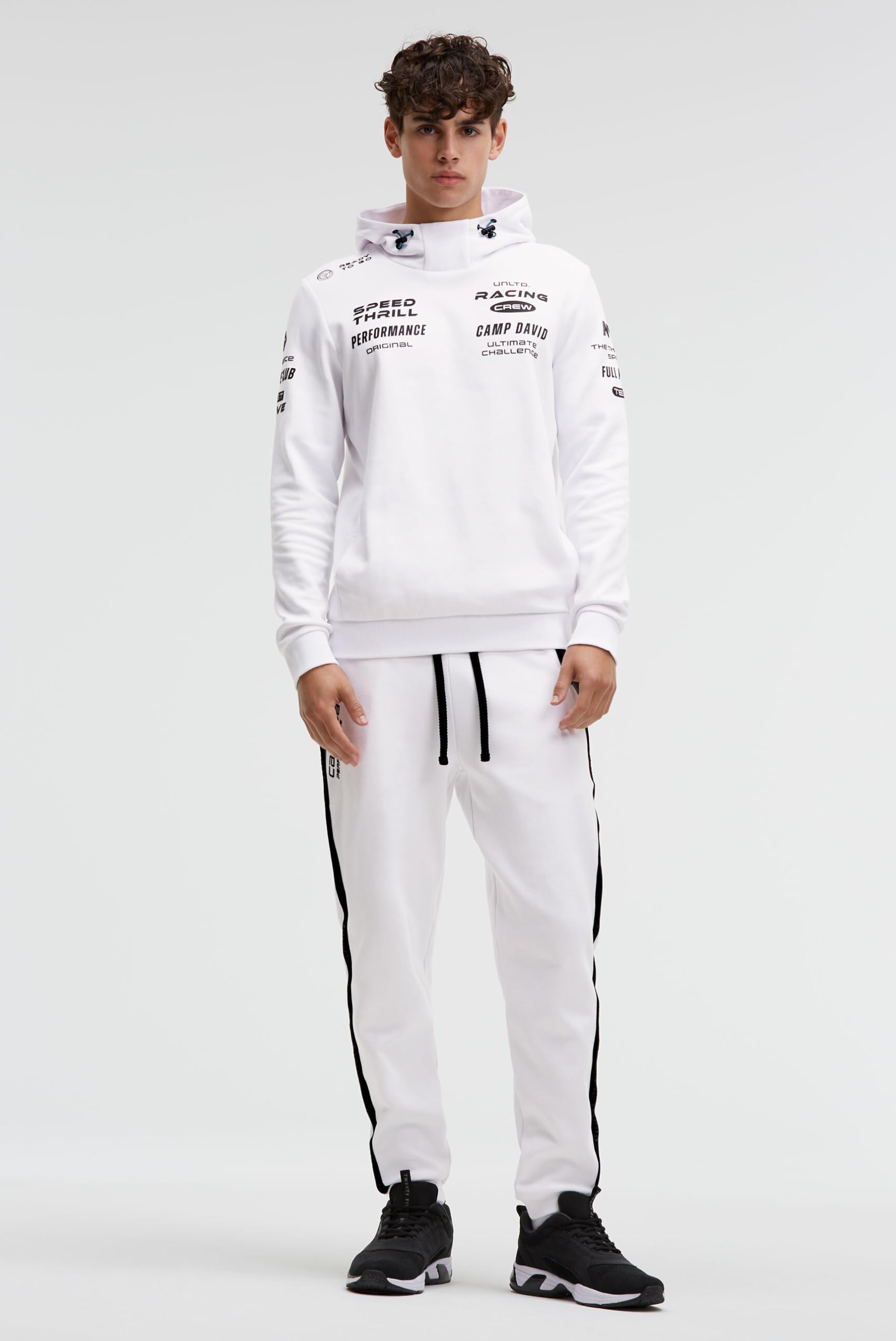 Camp David Herren Hoodie aus Interlock mit Rubber Artworks