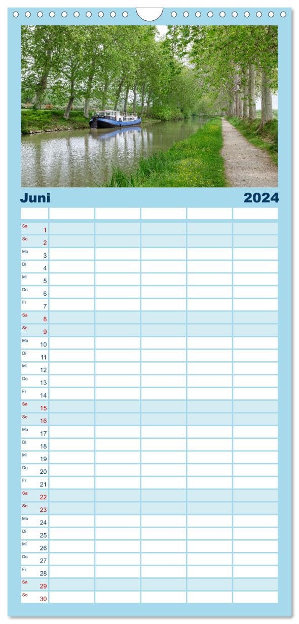 Familienplaner 2024 - Der Königliche Kanal. Die Wasserstraße im Languedoc mit 5 Spalten (Wandkalender, 21 x 45 cm) CALVENDO: Der ca. 300 Jahre alte ... ein Wunderwerk der Technik. (CALVENDO Natur)