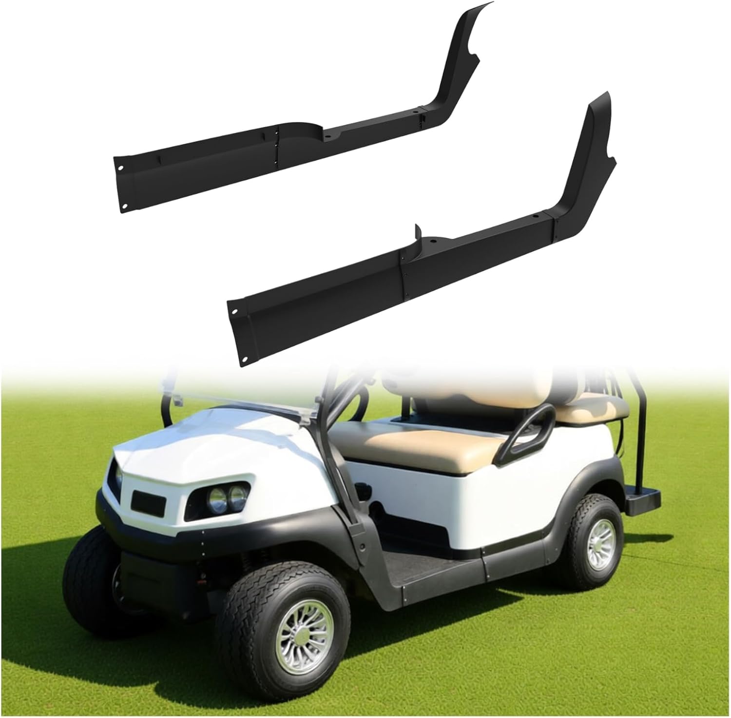 KEWISAUTO Floor Mat Retainer Side Panel Set for Club Car Tempo, Onward and Precedent 2016 and Newer Golf Carts, Replace #105314001 & #105314101, Left & Right Protective Rocker Panel Accessories