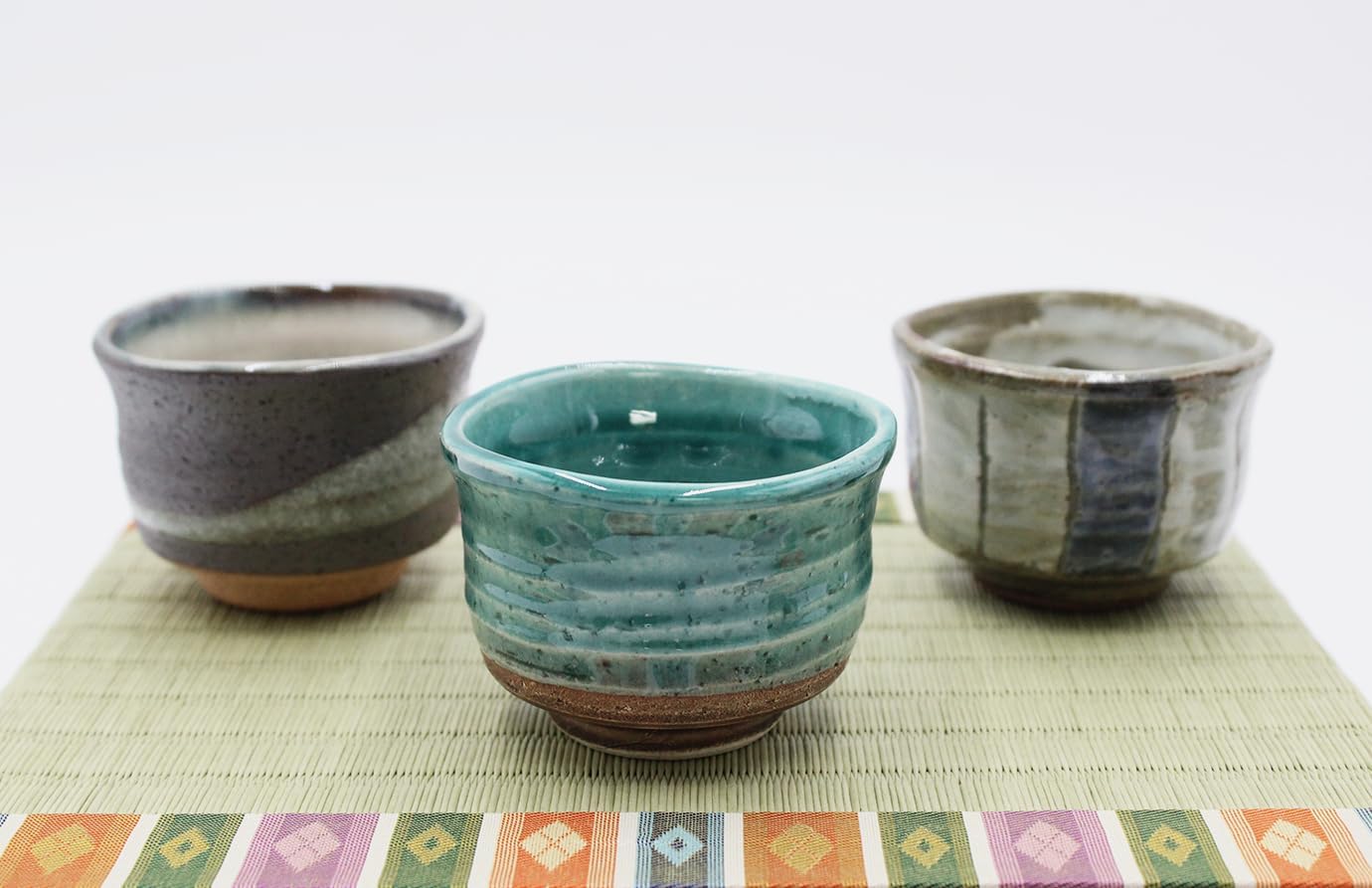 Japanese Traditional Mino Sake Cup (Set of 5) Wine Soju Porcelain Color Variety Sakazuki Cup Gifts (Tsuchimono Goyo)