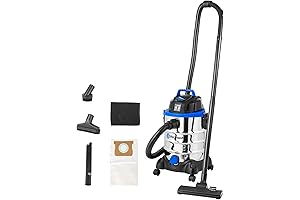 HART 8 Gallon Shop Vac, 6 Peak HP Stainless Steel Wet/Dry Shop Vacuum