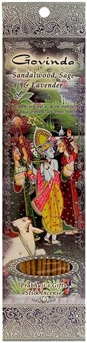 Govinda - Sándalo, salvia y lavanda - Ramakrishnananda - Incienso en barra enrollado a mano