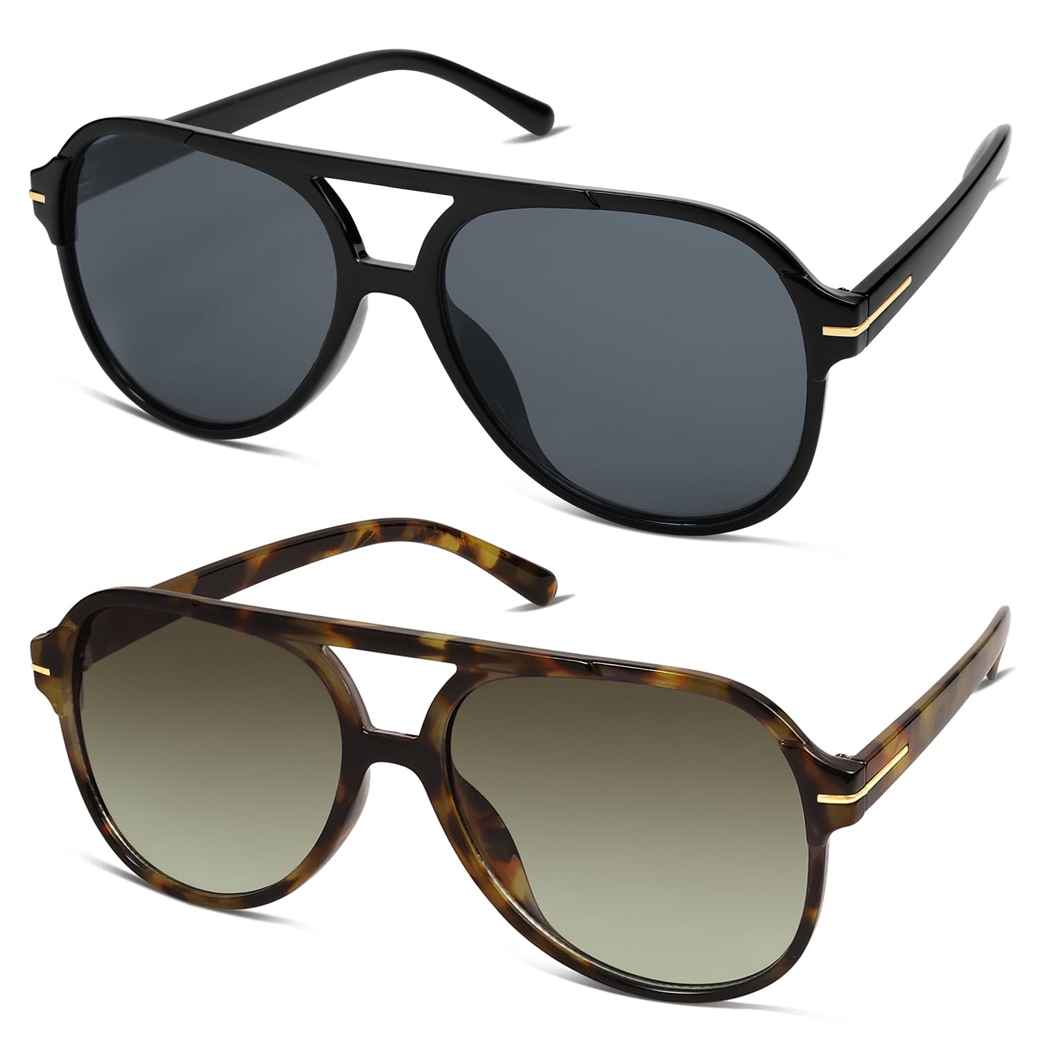 Gafas de sol de aviador cuadradas de moda retro para mujer y hombre, estilo clásico de los años 70, gafas de sol de gran tamaño, AR82173