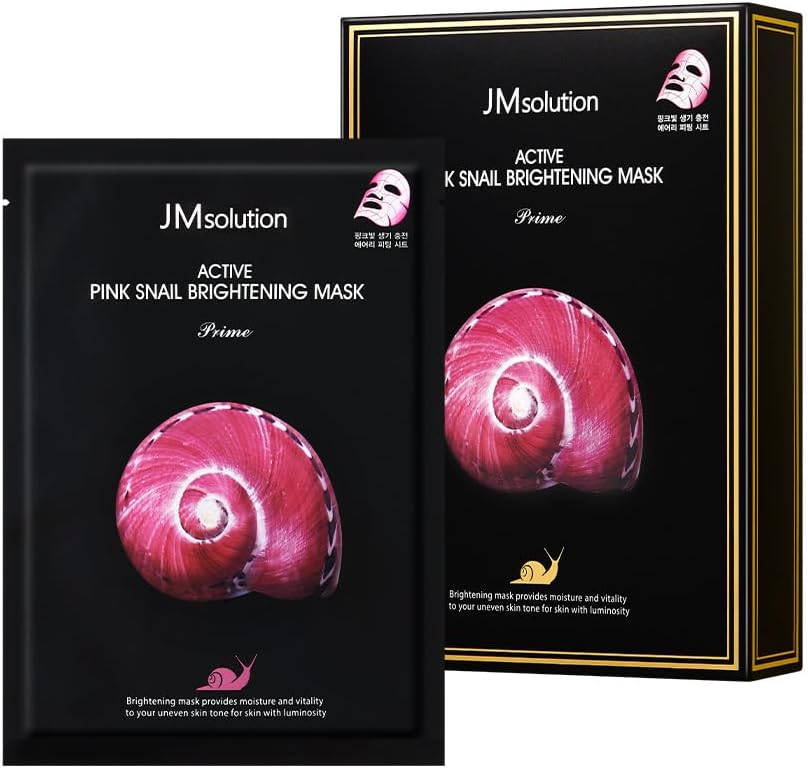JM Solution Active Snail Brightening Pink Face Mask, 10 Sheets