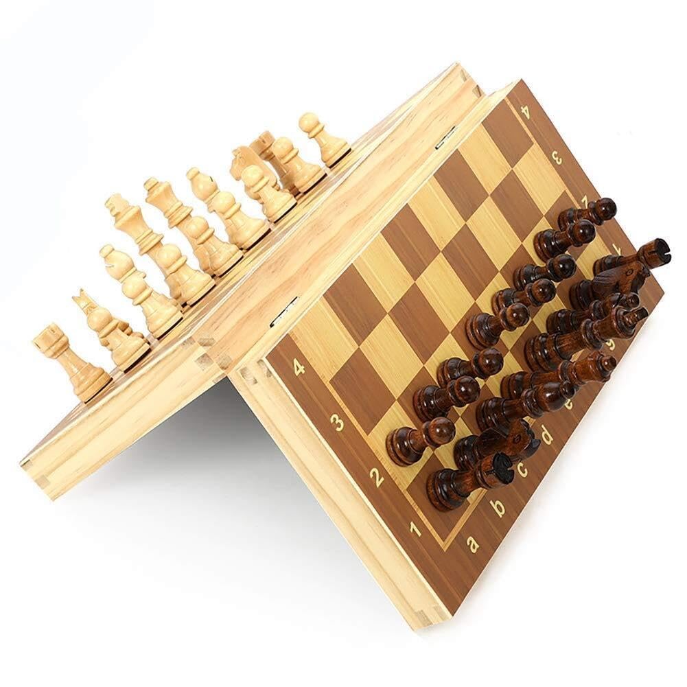 Juego de ajedrez magnético de madera, ajedrez viaje ajedrez ajedrez