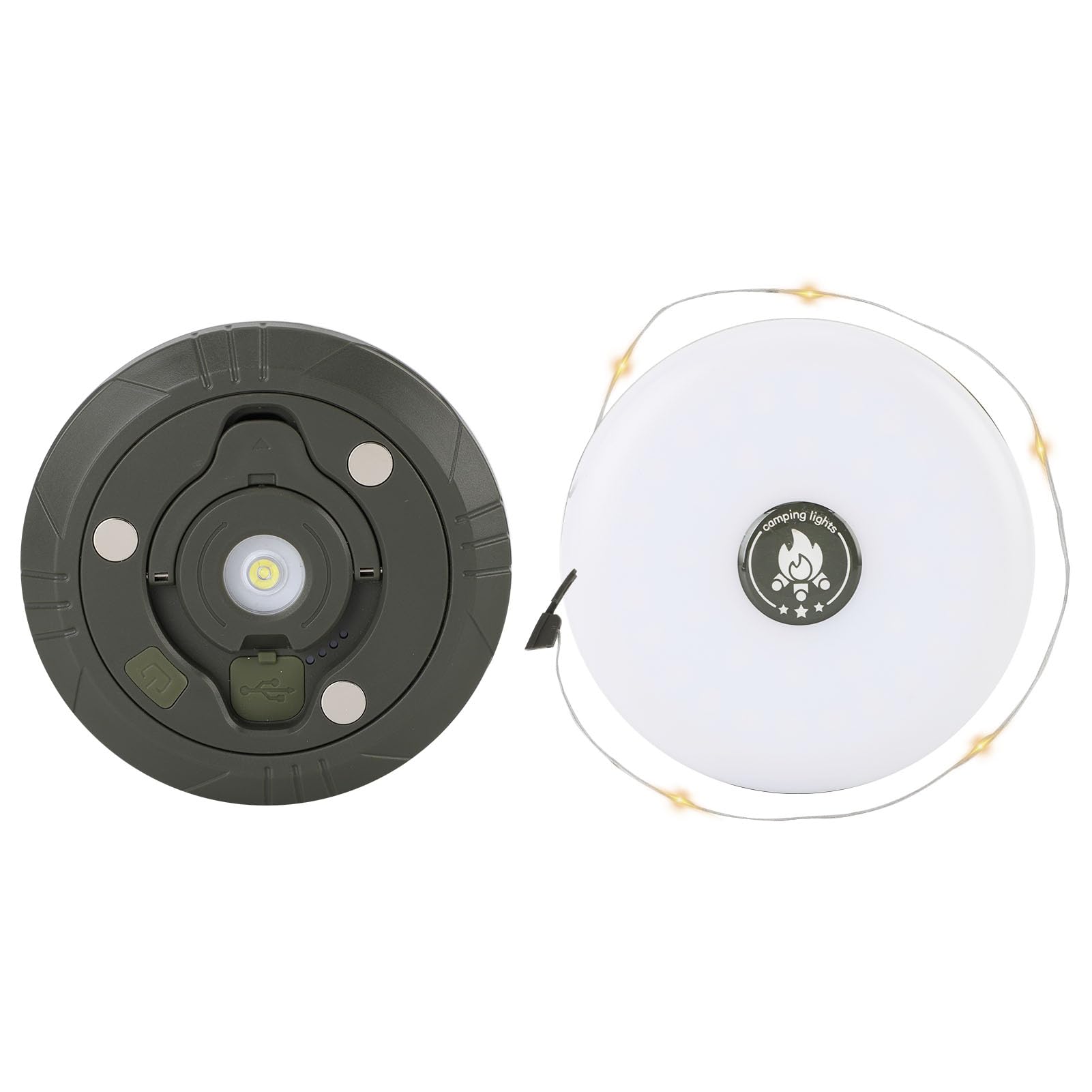 Catena Luminosa Solare Da Campeggio Arrotolabile E Ricarica USB Lampada Da Campeggio 948526
