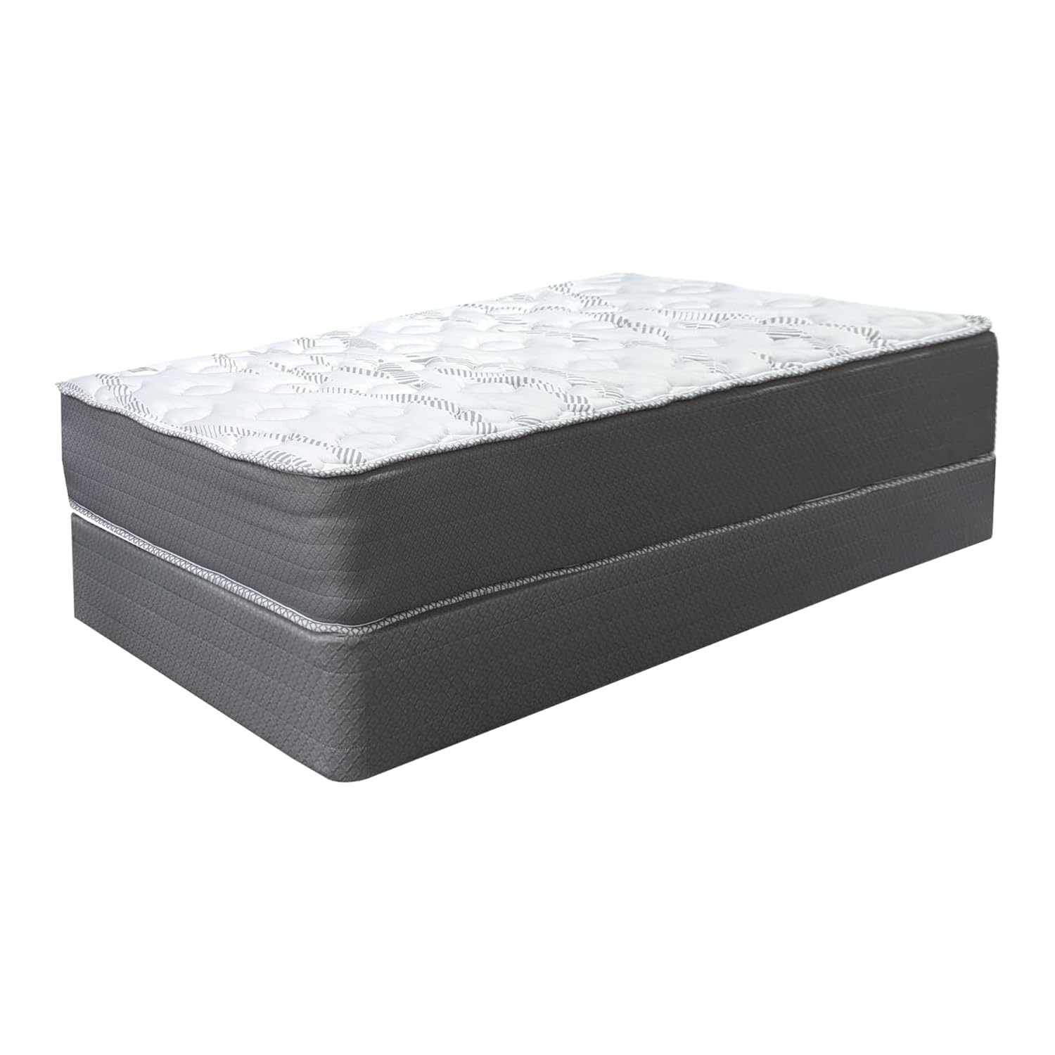 Nutan, 14-Inch Firm Double Sided Tight top Innerspring Mattress with 4" Wood Box Spring, Full, Mink