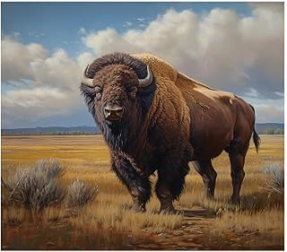 ZMHZMY Paint by Numbers Kits for Adults American Bison Buffalo Animal DIY Acrylic Oil Painting Gift Kit Painting Art Poster