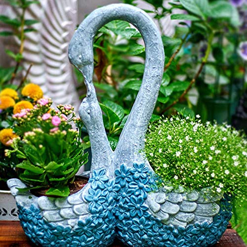 Statue de cygne pot de fleur en artisanat d'art de cour haut de gamme