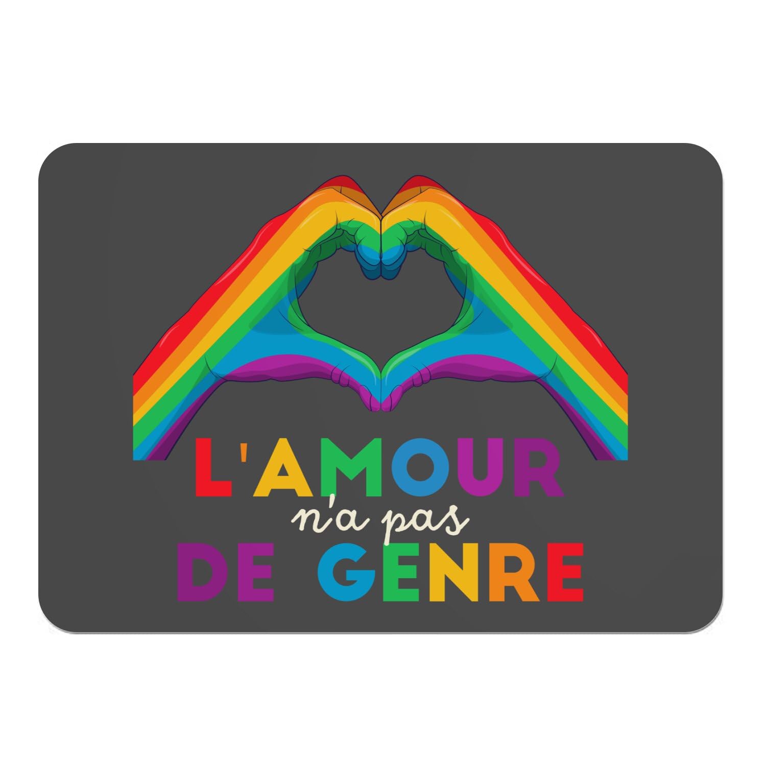 L'amour n'a pas de genre lot de 4 sets de table noir liège tolérance