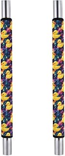 Cute Yellow Rubber Duck Refrigerator Door Handle Covers 2Pcs Fridge Handle Protector Covers for Microwave Dishwashers