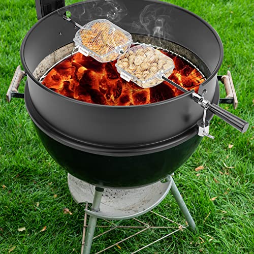 Onlyfire Chef Rotisserie Grill Basket, 2 Pack Stainless Steel Rotisserie Accessory For Any Grill, Fits For 1/2" Hexagon, 3/8" Hexagon, 3/8" Square & 5/16" Square Spit Rod, Global Patent #TOP5