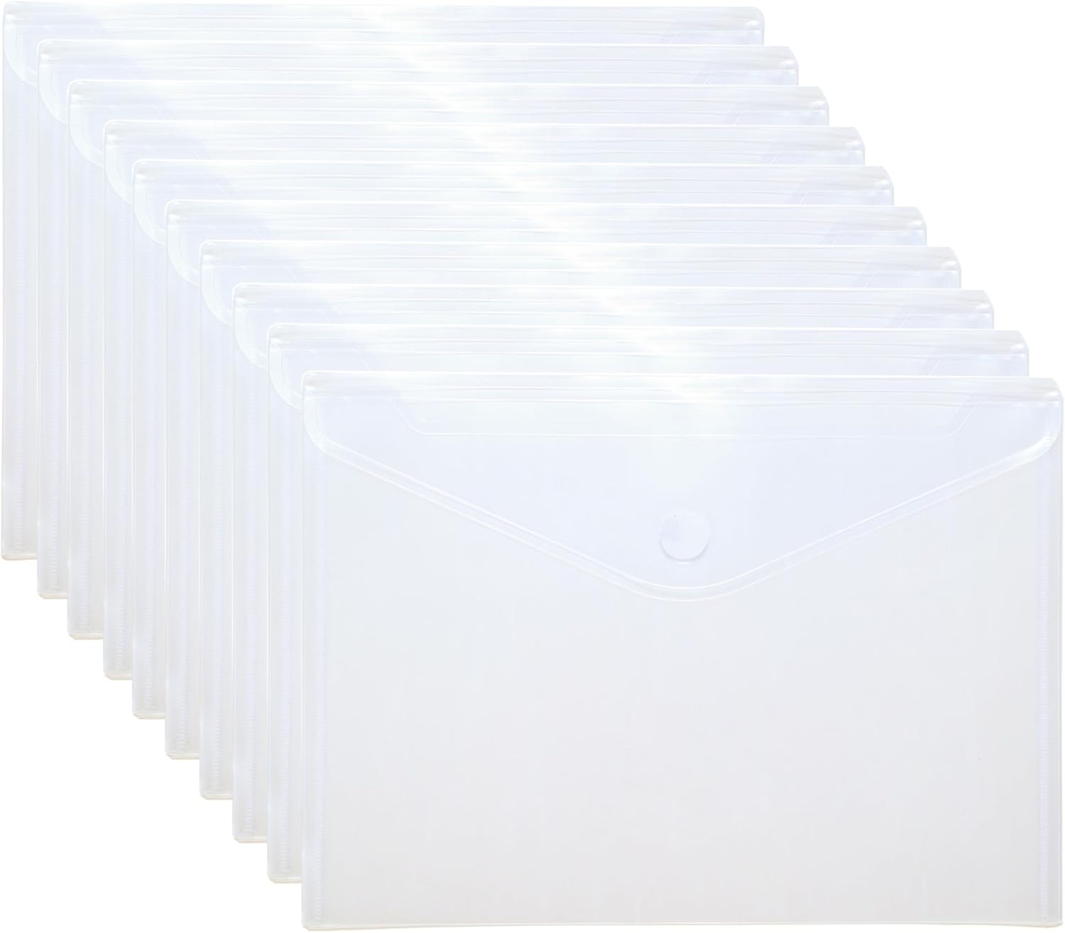 9 x 12 Clear Large Plastic Envelopes Document File Storage Holder 40 Pack Hook Loop Closure
