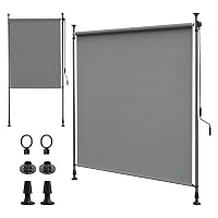 VOUNOT® Tenda da Sole Verticale 200 x 310 cm Senza Fori con Manovella