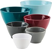 Rachael Ray Nesting Measuring Cups Set 6-Piece Stackable Melamine - Assorted Colors BPA-Free Durable