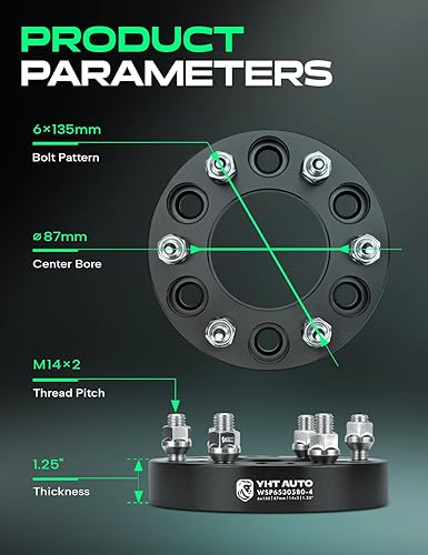 Miniatura 4 de YHTAUTO Espaciadores de rueda de 1.25 pulgadas para Ford F-150, Expedition y Lincoln Navigator 2003-2014, Mark LT, espaciadores de neumáticos
