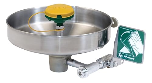 Haws 7360B-7460B Lavado de ojos y cara de acero inoxidable montado en la pared con cabezal de lavado de ojoscara Axion MSR