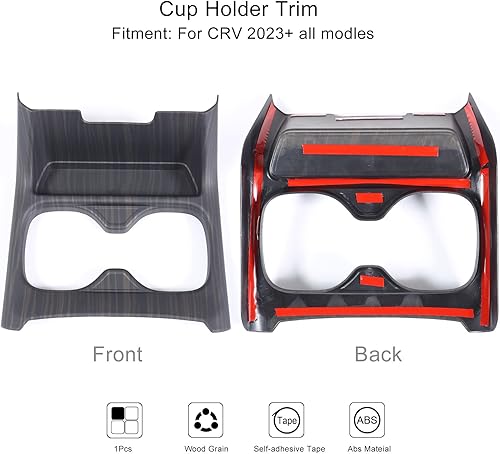 Miniatura 2 de Para Honda CRV 2023-2025 Panel protector de portavasos de consola central, accesorios de cubierta interior de grano de madera de lujo para CR-V LX,