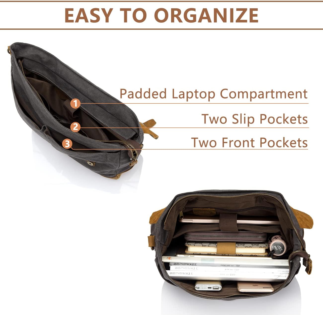 🔥 Crazy Deals Leather Canvas Messenger Bag for Men,15.6 inch Laptop Vintage Satchel Business Briefcase Shoulder Bag Buy 2 get 3 Leather Canvas Messenger Bag for Men,15.6 inch Laptop Vintage Satchel Business Briefcase Shoulder Bag