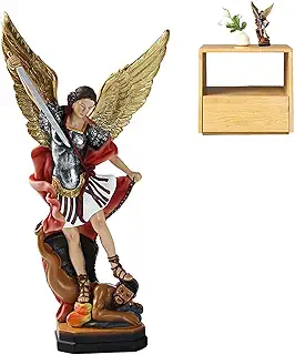 聖ミカエル像,大天使ミカエル色の飾り | St. Michael The Archangel Defeating Satan Figurine Religious Collectible Angel Sculpture Decoratiom