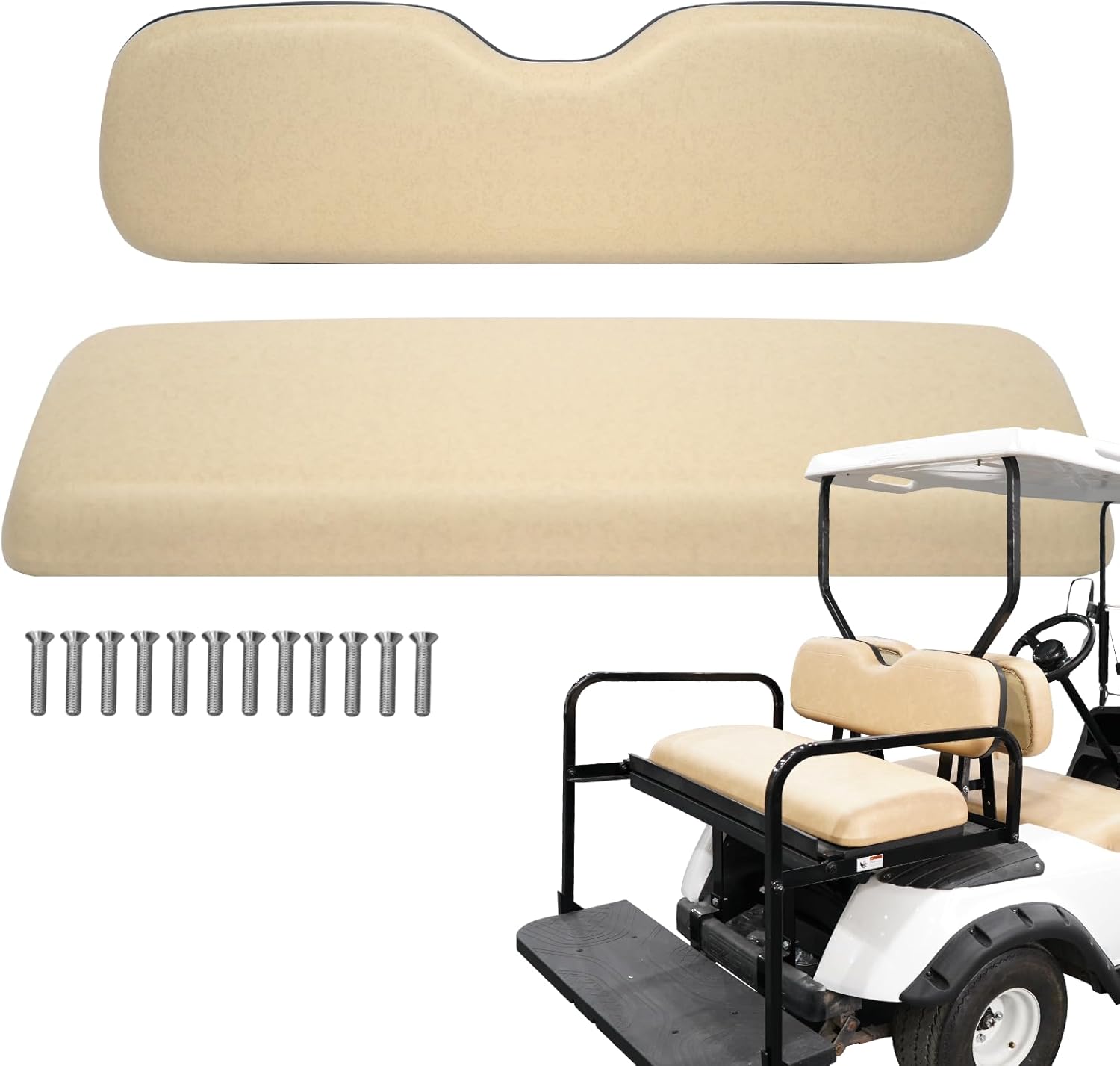 Universal Golf Cart Rear Seat Replacement Cushions for Club CAR EZGO TXT RXV Yamaha
