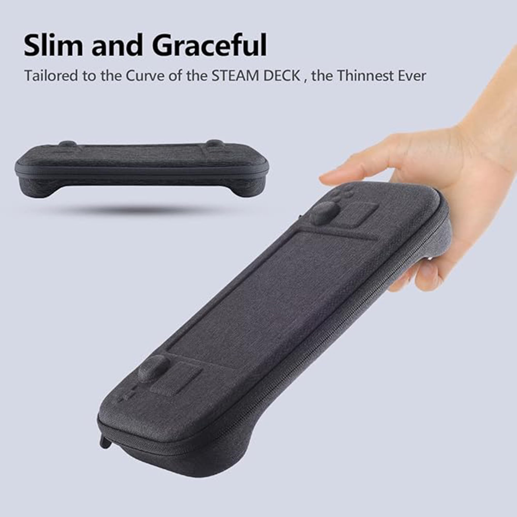 JoyHood Housse pour Steam Deck - Étui de Transport Rigide Portable pour Console Steam Deck et Accessoires - Édition limitée - Cadeaux pour Hommes - Noir (Mince), Noir , Case