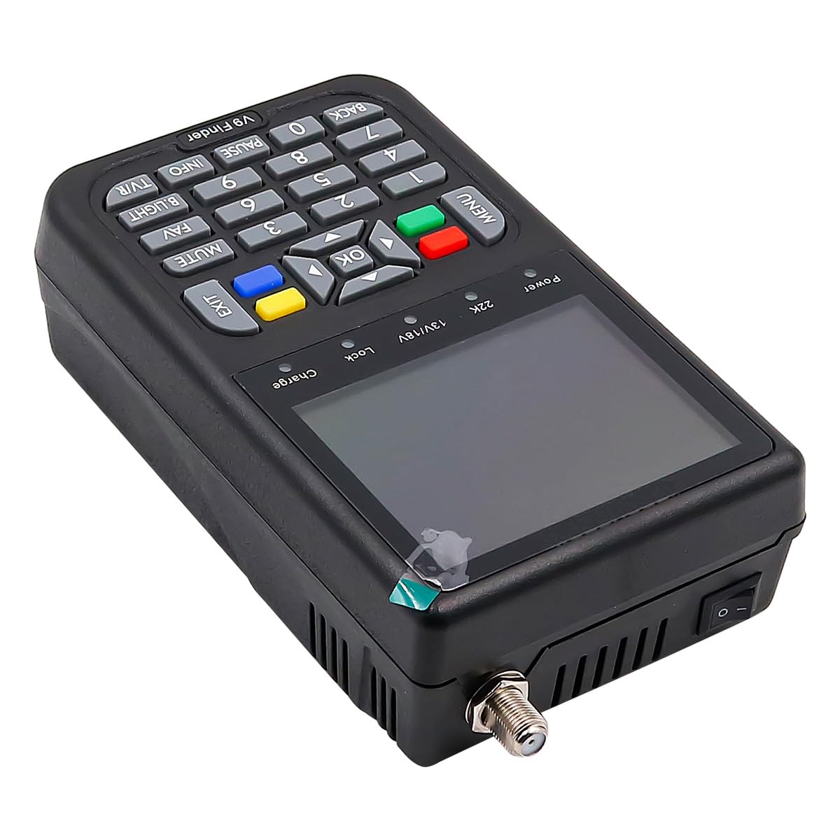 V9 Satellite Finder Digital Finder Meter Détection Satellite DVB-S/S2 Signal Récepteur Décodeur Prise en Charge H.265 avec écran Numérique LCD 3,5 Pouces