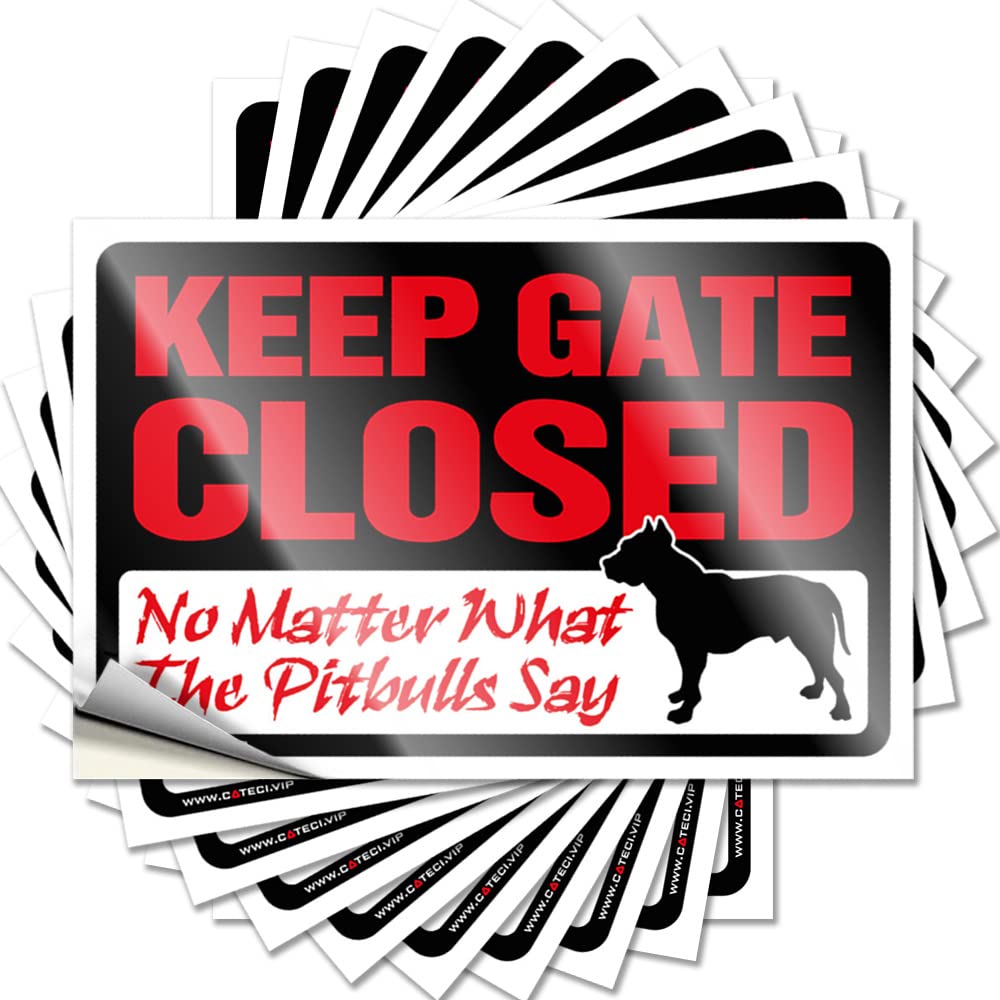 Tool Box Stickers Keep Gate Closed No Matter What The Pitbulls Say Funny Sticker 10 Pcs Cars Stickers Windshield Stickers for Cars(6X9CM)