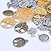 BronaGrand 50 Pieces Alloy Tree of Life Charms Pendents for Making DIY Bracelet and Necklace,Assort Size,3 Colors