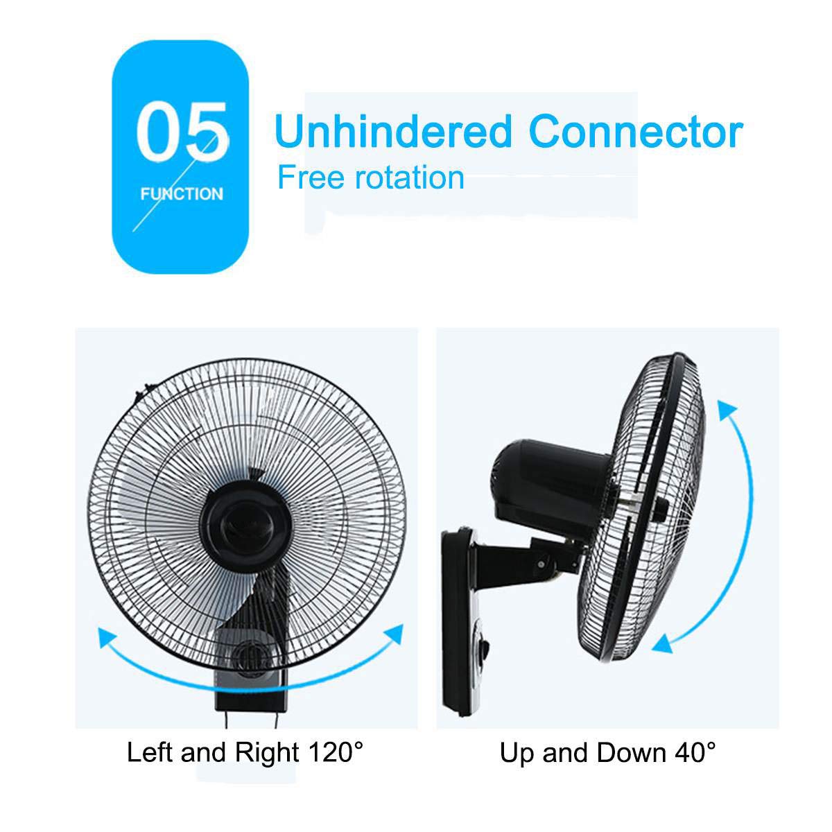Ventilatore a Parete oscillante, Ventola Industriale silenziosa a 3 velocità per Un Raffreddamento ad Aria efficiente in casa o in Ufficio
