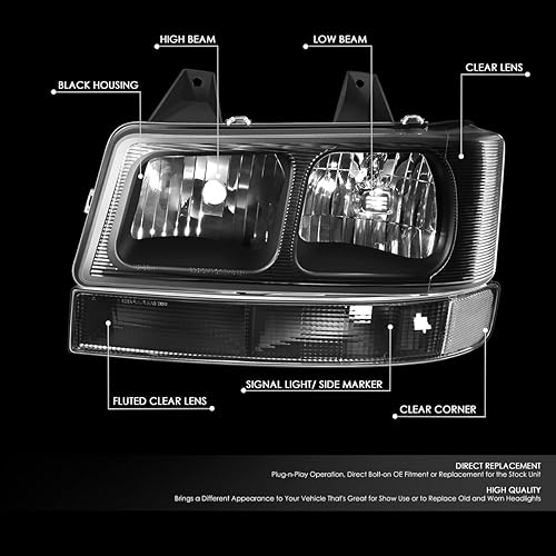 Miniatura 2 de DNA MOTORING E-Style LED DRL Faros delanteros + juego de lámparas de estacionamientogiro compatible con 03-14 ExpressSavana 1500, 03-23