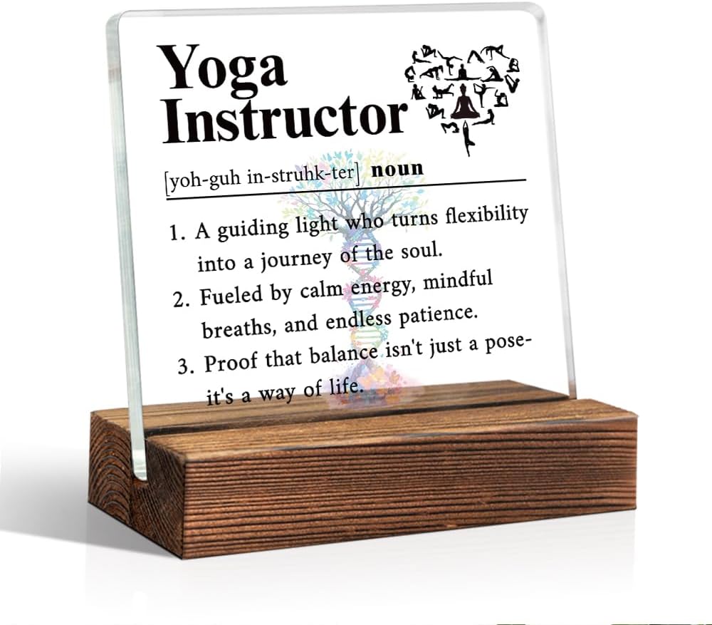 Yoga Instructor Definition Acrylic Sign Gifts for Yoga Teacher