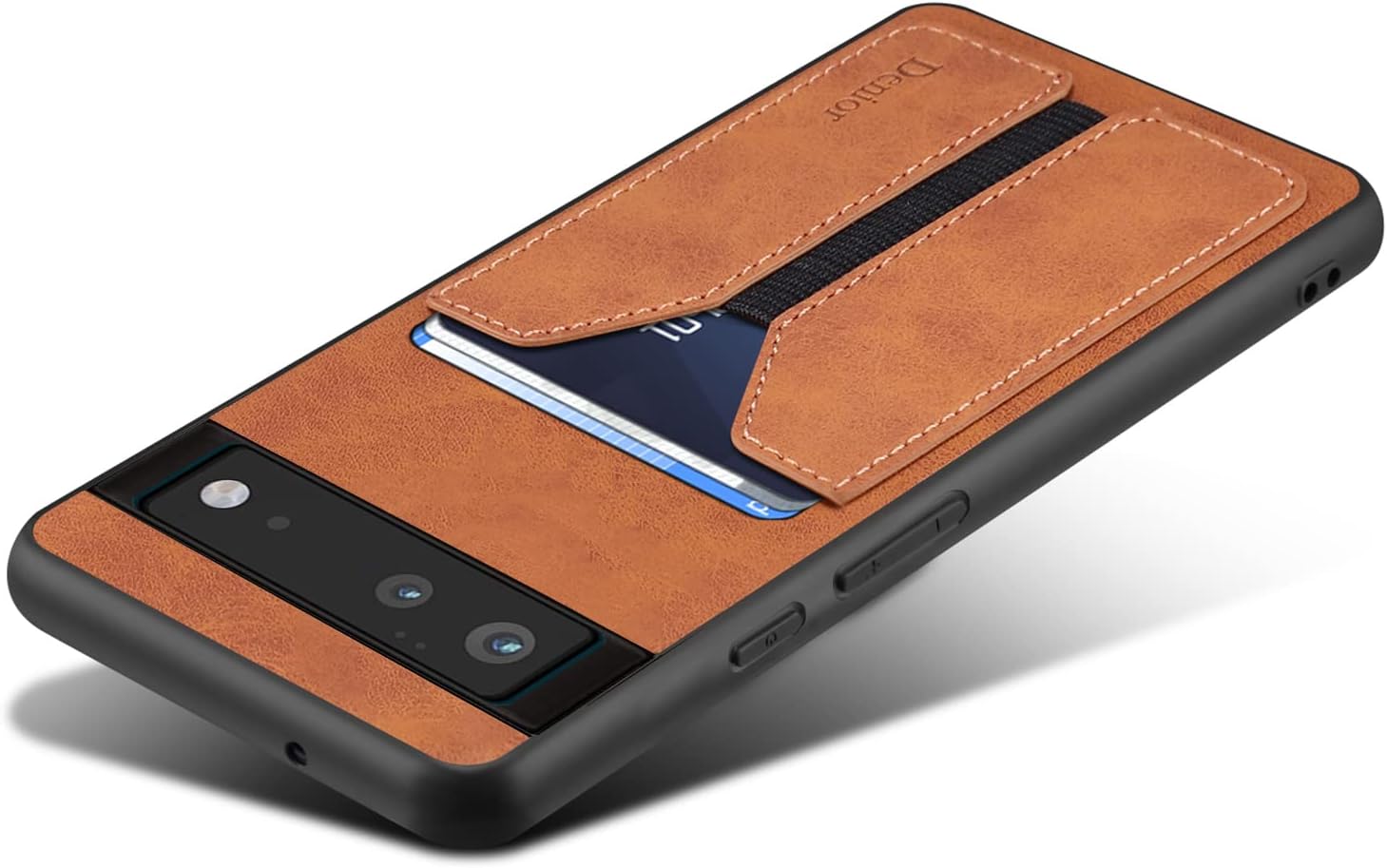 Custodia Portafoglio In Pelle PU Per Google Pixel 7 – Sottile Con Slot Carte, Marrone, Ricarica Wireless