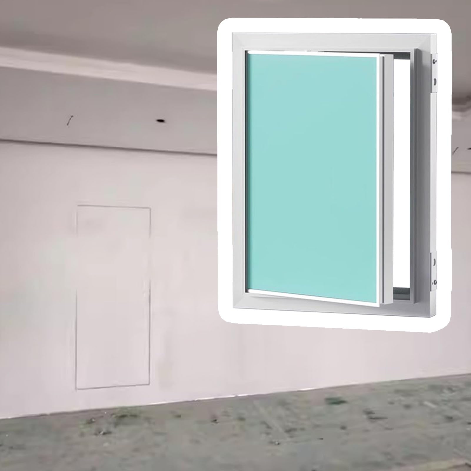 ZIMGOD Puerta de Inspección Puerta de Acceso Oculta con Placa de Yeso Pintable y Marco de Aluminio, Tapa de Orificio para Pared/Techo, Plomería Puerta de Revisión de Registro(16x16in (40x40cm))