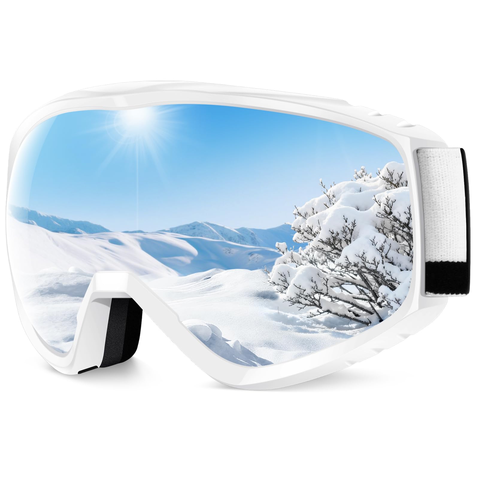 Findway Maschere da Sci, Occhiali Sci Donna Uomo, Maschera da Snowboard e Sci per Occhiali da Vista OTG,Anti-UV Protezione UV Anti-Nebbia Specchiato Sfericamente