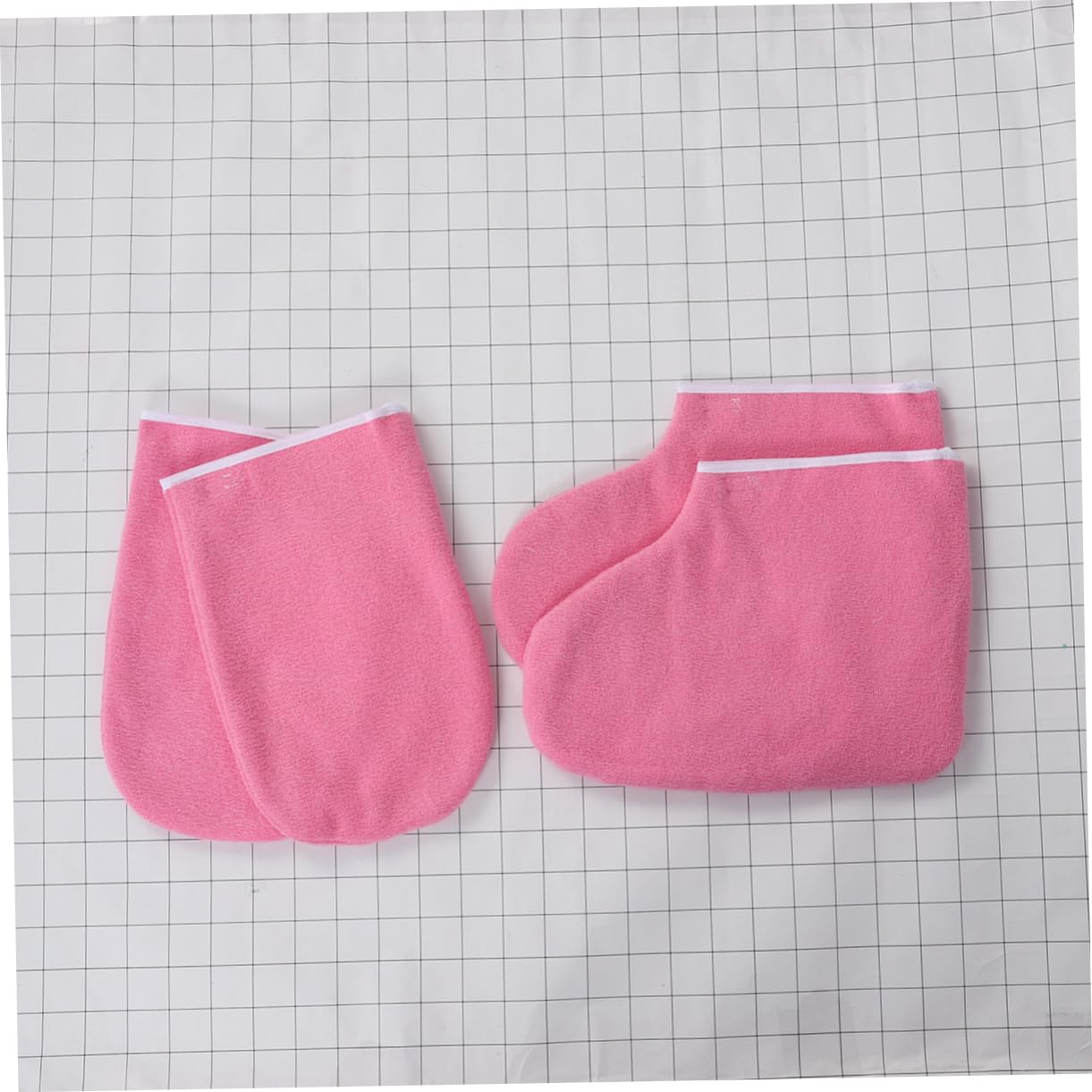 Cera de Parafina Guantes Botines de Tela Rosa y Manicura