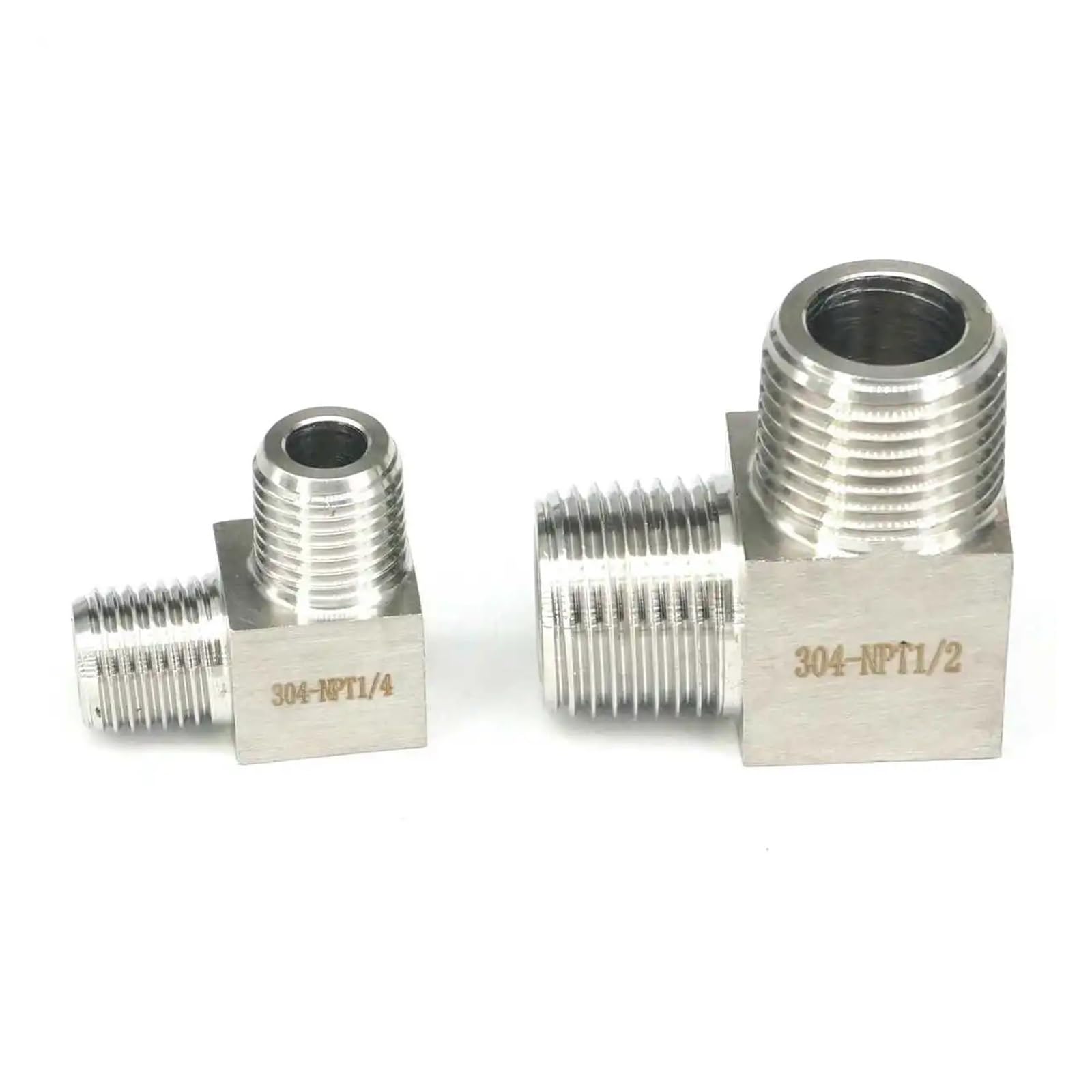 Raccord coudé mâle NPT 1/4" inox 304 pour stopper les fuites haute pression jusqu'à 200 bars