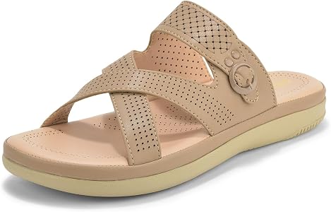 lady　0910 Buy SELBRO Women's Comfort Slip-On Sandals | Stylish Laser-Cut