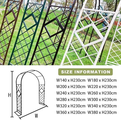 Metal Garden Arch Pergola Arbor for Climbing Plants - 7.5ft High, 4.6ft Wide, Durable Green Steel Frame, Perfect Outdoor Décor for Garden Pathways and Events