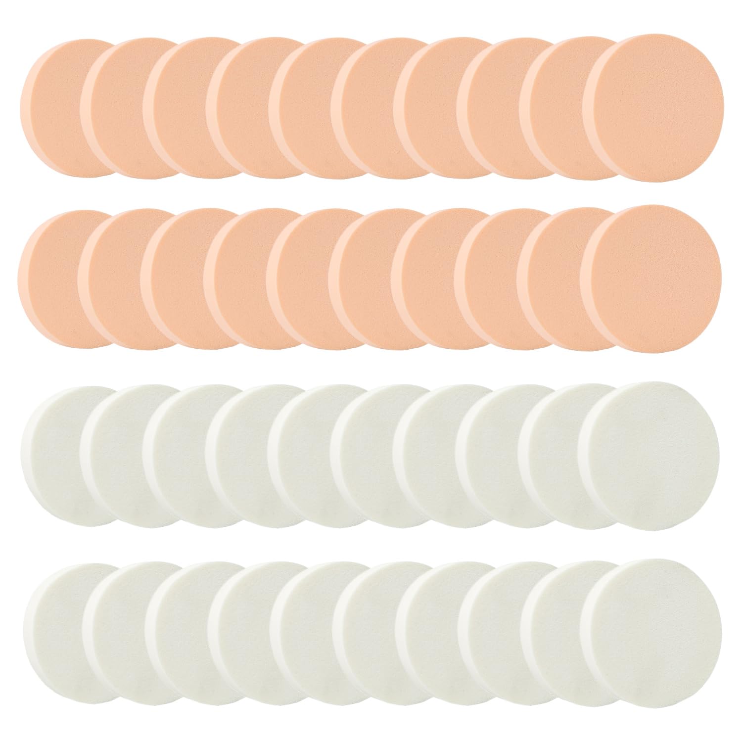 SYEYCW 40 Piezas Esponjas Maquillaje Cara, Paquetes Esponja de Pintura Facial, Esponjas de Maquillaje Redonda, Uso Dual Seco y Húmedo Redondo Esponja de Maquillaje, para Base Líquida, BB, CC Cream