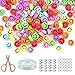100 Stück Bunt Smiley Perlen Fädelperlen Bastelset , 7mm Acryl Runde DIY Armband Art und Jewellery-Making, Perlen Zum Auffädeln Perlenschnur Making Set, Fadeless Farbe (Bunt)