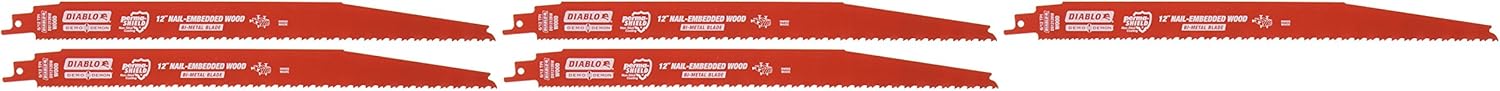 Reciprocating Blade 12-Inch X 6-12 Teeth Demon, 5-Pack