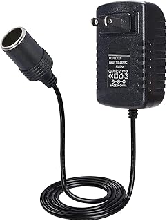 Vantapow 12V 2A 24W Power Supply Adapter with Car Cigarette Lighter Socket, AC 100V-240V to DC 12V 2A Voltage Transformer US Wall Plug Amp Converter AC to DC Switching Power Adapter