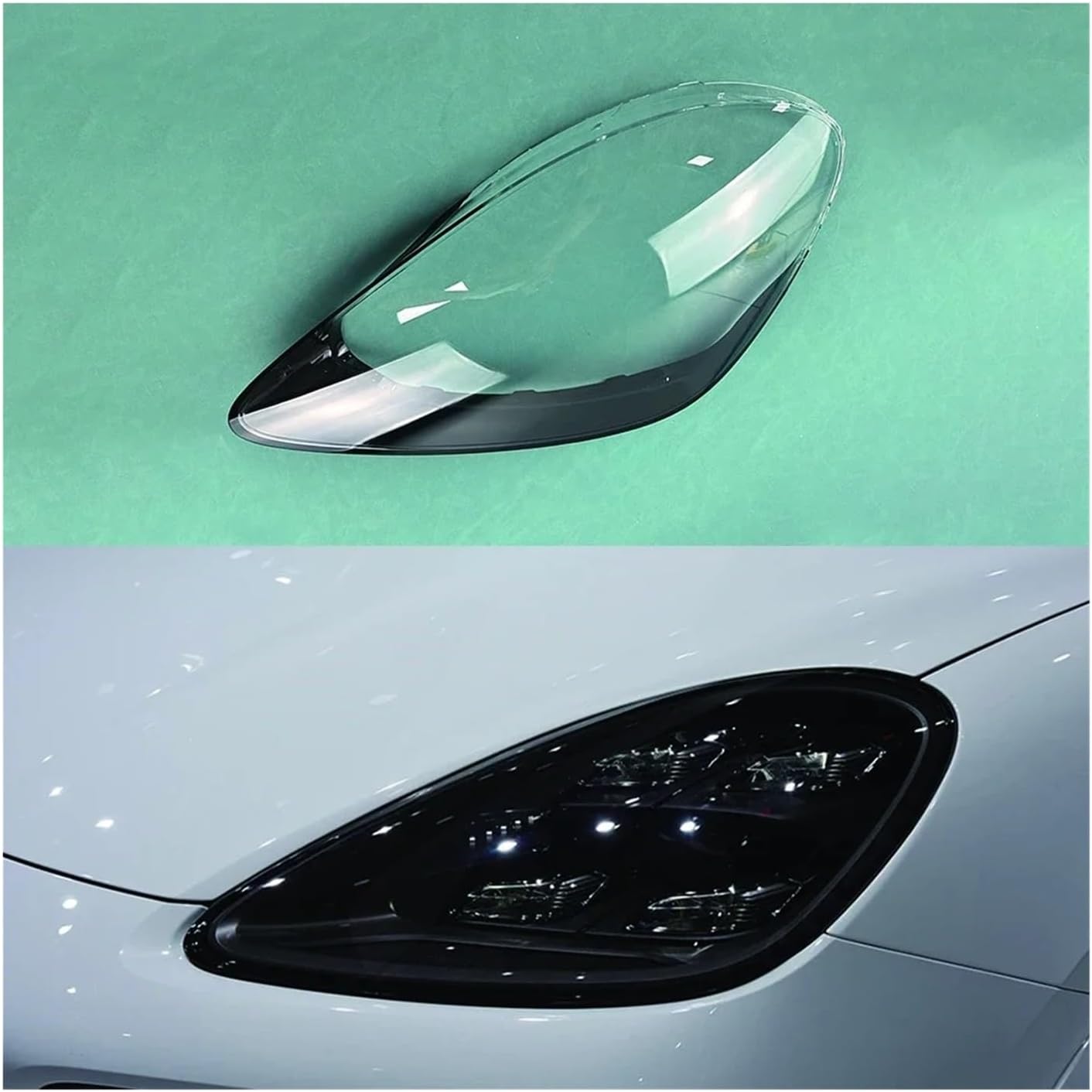 Front Headlight Cover Transparent Lampshade Lamp Lens Headlamp Shell(Right) Compatible with Porsche Cayenne 2018 2019 2020 2021 (Left)