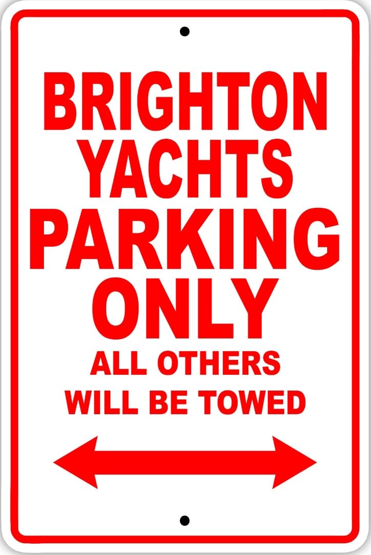 Brighton Yachts Parking Only Boat Ship Notice Decor Novelty Metal Sign